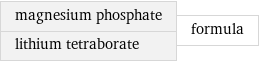 magnesium phosphate lithium tetraborate | formula