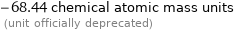 -68.44 chemical atomic mass units  (unit officially deprecated)