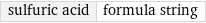 sulfuric acid | formula string