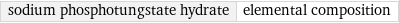 sodium phosphotungstate hydrate | elemental composition