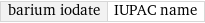 barium iodate | IUPAC name