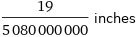 19/5080000000 inches