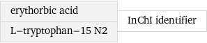 erythorbic acid L-tryptophan-15 N2 | InChI identifier