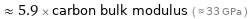  ≈ 5.9 × carbon bulk modulus ( ≈ 33 GPa )