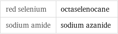 red selenium | octaselenocane sodium amide | sodium azanide