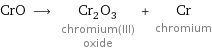 CrO ⟶ Cr_2O_3 chromium(III) oxide + Cr chromium