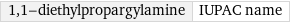 1, 1-diethylpropargylamine | IUPAC name