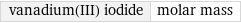 vanadium(III) iodide | molar mass