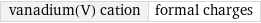 vanadium(V) cation | formal charges