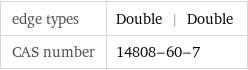 edge types | Double | Double CAS number | 14808-60-7