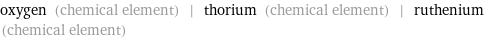 oxygen (chemical element) | thorium (chemical element) | ruthenium (chemical element)