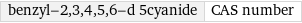 benzyl-2, 3, 4, 5, 6-d 5cyanide | CAS number