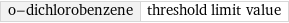 o-dichlorobenzene | threshold limit value