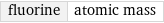 fluorine | atomic mass