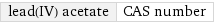 lead(IV) acetate | CAS number