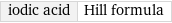 iodic acid | Hill formula