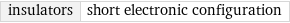 insulators | short electronic configuration