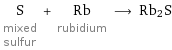 S mixed sulfur + Rb rubidium ⟶ Rb2S