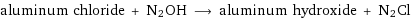 aluminum chloride + N2OH ⟶ aluminum hydroxide + N2Cl