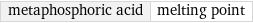 metaphosphoric acid | melting point