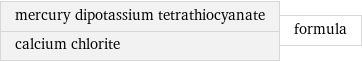 mercury dipotassium tetrathiocyanate calcium chlorite | formula