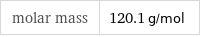 molar mass | 120.1 g/mol