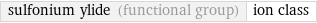 sulfonium ylide (functional group) | ion class