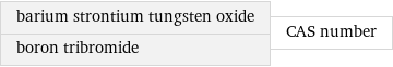 barium strontium tungsten oxide boron tribromide | CAS number