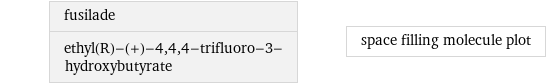 fusilade ethyl(R)-(+)-4, 4, 4-trifluoro-3-hydroxybutyrate | space filling molecule plot