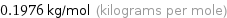 0.1976 kg/mol (kilograms per mole)