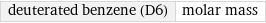 deuterated benzene (D6) | molar mass