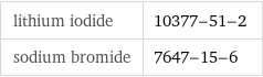 lithium iodide | 10377-51-2 sodium bromide | 7647-15-6