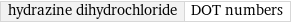 hydrazine dihydrochloride | DOT numbers