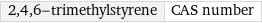 2, 4, 6-trimethylstyrene | CAS number