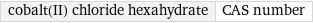 cobalt(II) chloride hexahydrate | CAS number