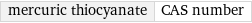 mercuric thiocyanate | CAS number