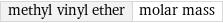 methyl vinyl ether | molar mass