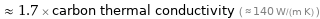  ≈ 1.7 × carbon thermal conductivity ( ≈ 140 W/(m K) )