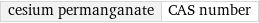 cesium permanganate | CAS number