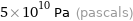5×10^10 Pa (pascals)