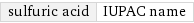 sulfuric acid | IUPAC name