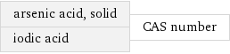 arsenic acid, solid iodic acid | CAS number