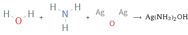  + + ⟶ Ag(NH3)2OH