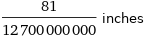 81/12700000000 inches