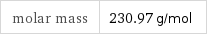 molar mass | 230.97 g/mol