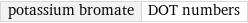 potassium bromate | DOT numbers