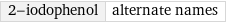 2-iodophenol | alternate names