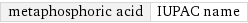 metaphosphoric acid | IUPAC name