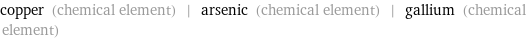 copper (chemical element) | arsenic (chemical element) | gallium (chemical element)