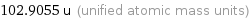 102.9055 u (unified atomic mass units)